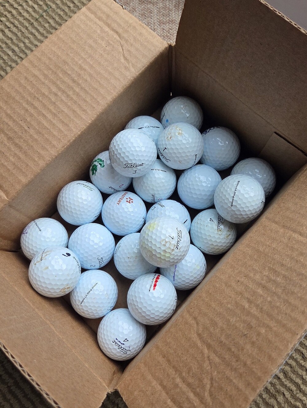 Titleist Pro V1 And Pro V1x White Golf Balls - Assorted Markings 2 Dozen